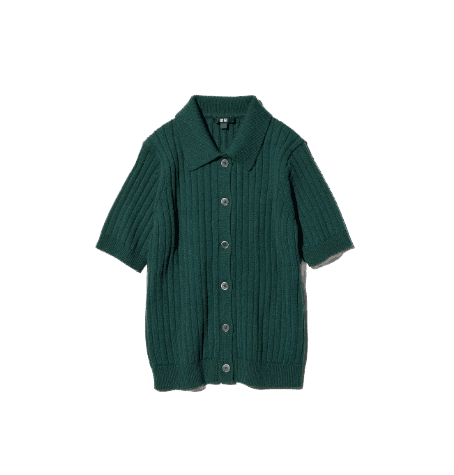 Ribbed Polo Cardigan | Short Sleeve - Media 3