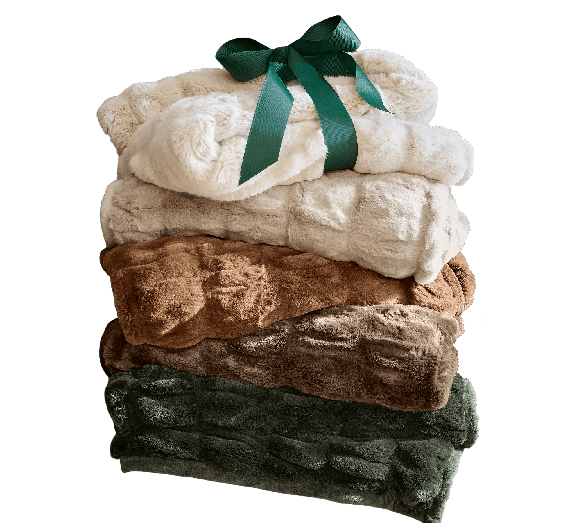 Faux Fur Ruched Throw - Media 2