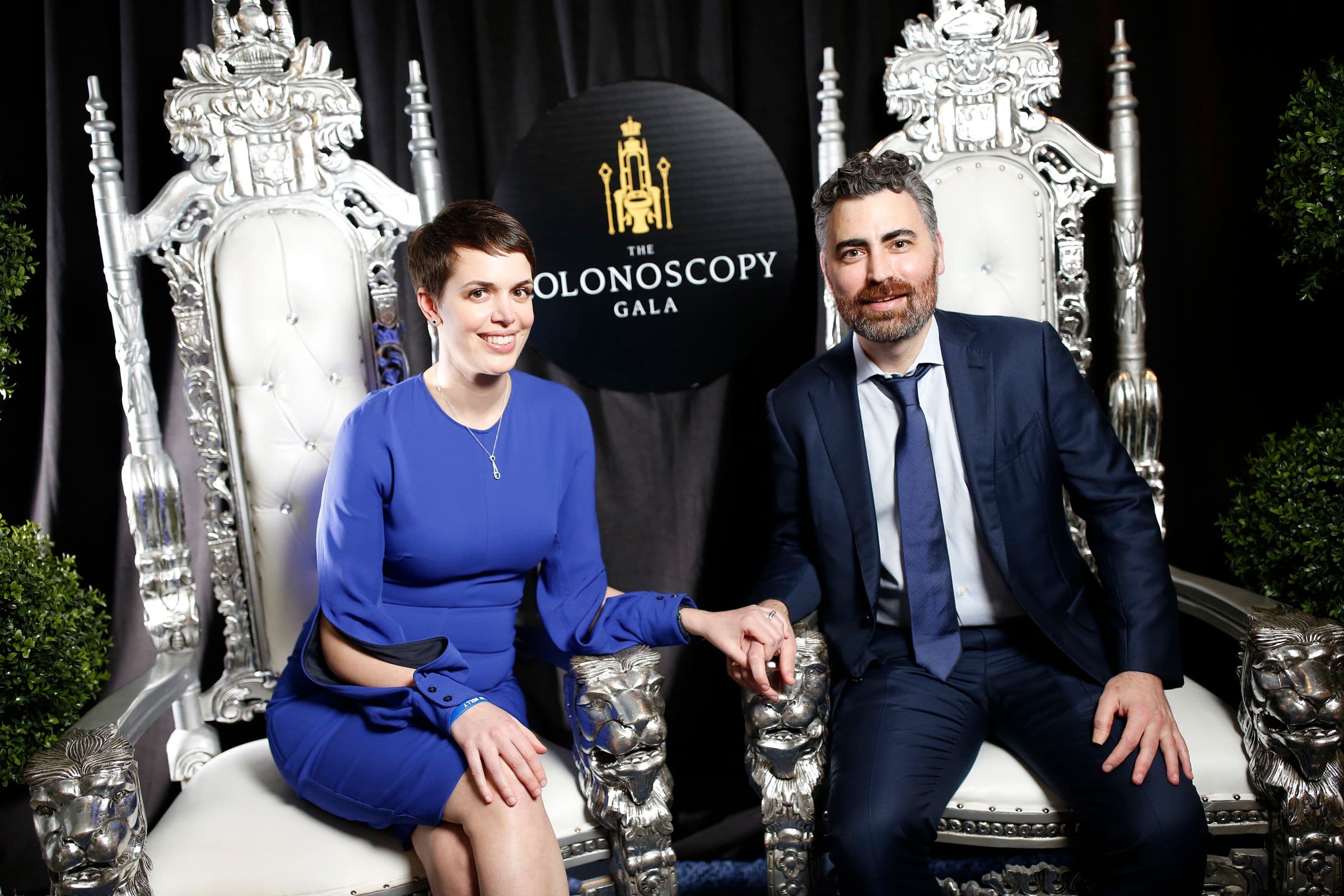 Brooks Bell and husband at the colonoscopy gala.