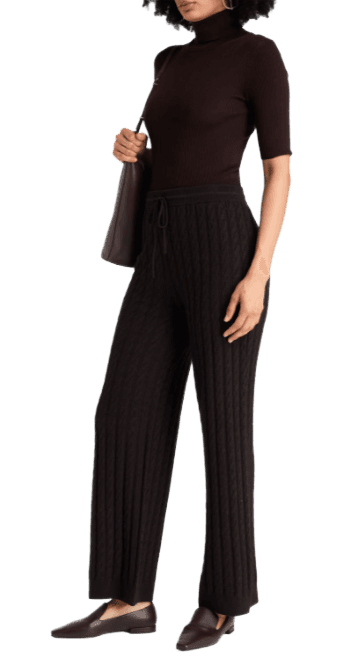 Cable-Knit Wool and Cashmere Pants - Media 1