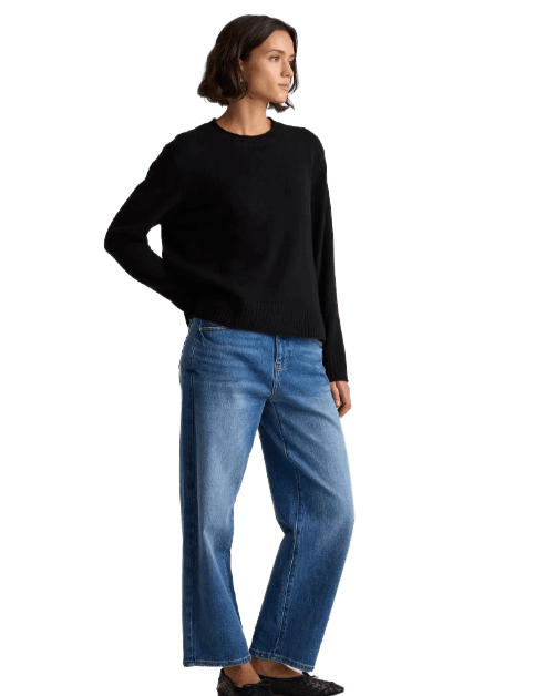 Mongolian Cashmere Boxy Crewneck Sweater - Media 2